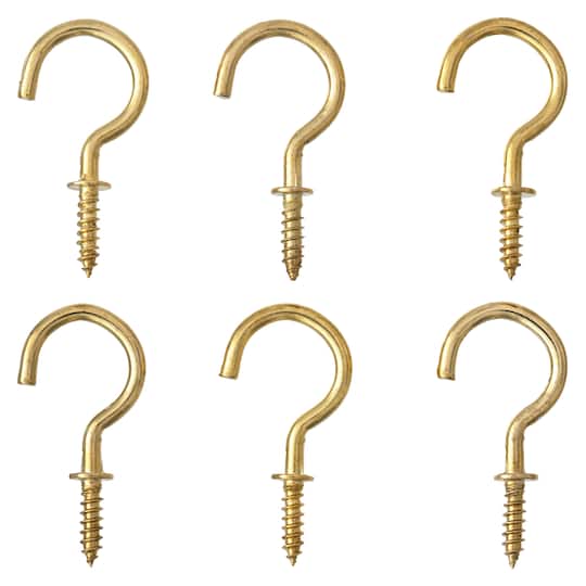 7/8" Brass Cup Hook, 6ct. by Studio Décor®